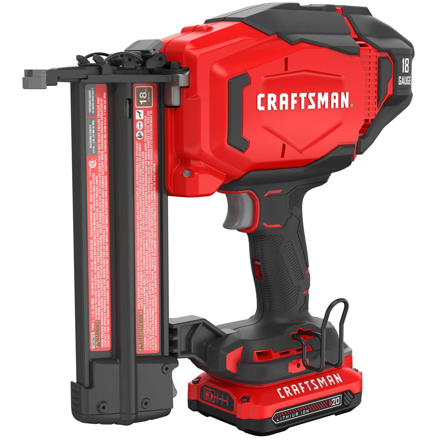 Craftsman 20V MAX Cordless 18 Ga. Brad Nailer Kit Ace Hardware