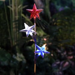 Alpine Multicolored Acrylic/Metal 33 in. H X 6 in. L X 4 in. W Patriotic Solar Garden Stake