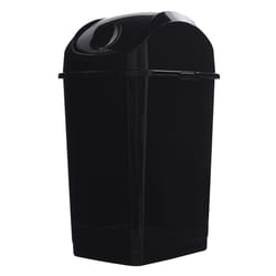 Superio Brand 35 L Black Plastic Slim Swing Trash Can