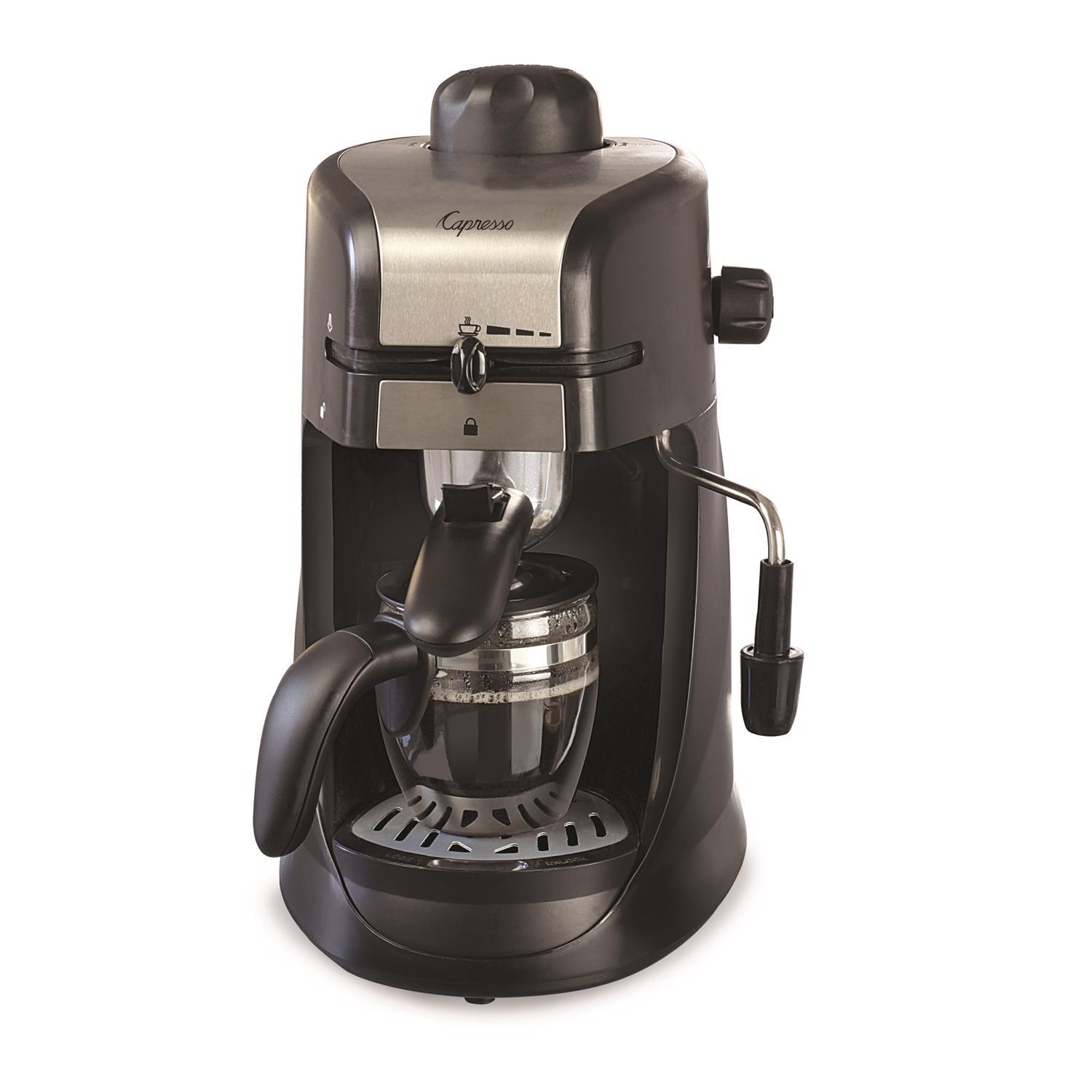 Photos - Other Accessories Capresso 4 cups Black/Silver Cappuccino/Espresso Maker 304.01 