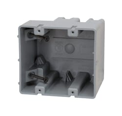 Madison Electric Smart Box Rectangle PVC 2 gang Electrical Box Gray