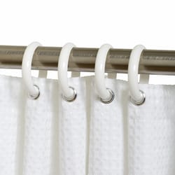 Zenna Home White Plastic Shower Curtain Rings 12 pk