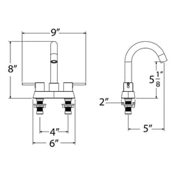 Huntington Brass Euro Chrome Contemporary Centerset Bathroom Sink Faucet 4 in.