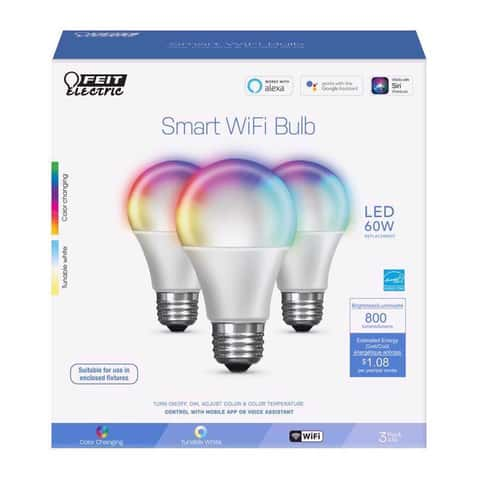 Feit Smart Home A19 E26 (Medium) Smart-Enabled LED Bulb Color