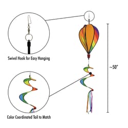 In The Breeze Multicolored Nylon 47 in. H X 11 in. W Rainbow Balloon Spinner