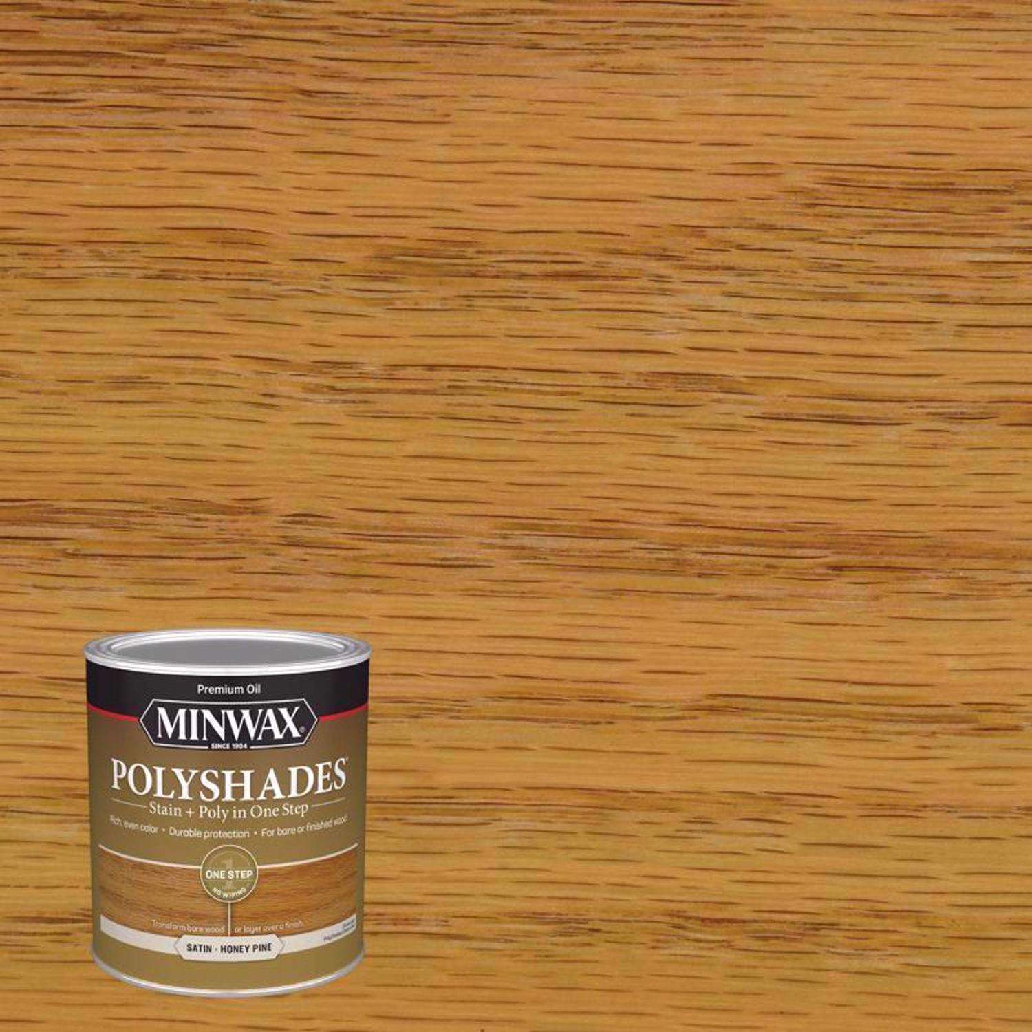 Minwax PolyShades Semi-Transparent Satin Honey Pine Oil-Based  Stain/Polyurethane Finish 1 qt - Ace Hardware