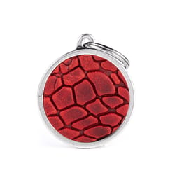 MyFamily Bronx Red Circle Tucson Leather Dog Pet Tags Large