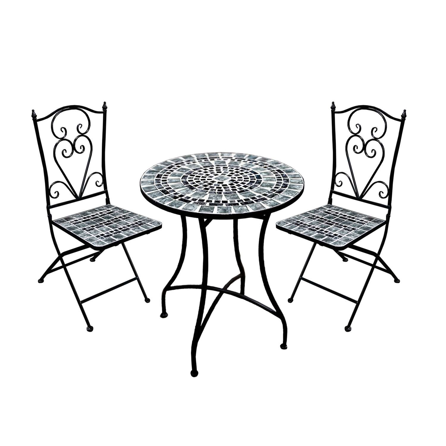 Alpine 3 pc Gray Metal Mosaic Bistro Set Ace Hardware