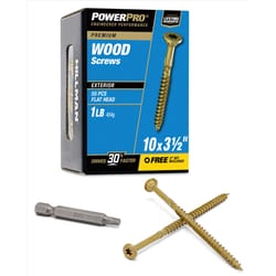 HILLMAN Power Pro No. 10 Ga. X 3-1/2 in. L Bronze Star Flat Head Premium Deck Screws 1 lb 55 pk