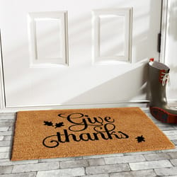 Home & More 1.42 W X 2.42 L Multi-color Give Thanks Coir Door Mat