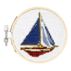 Kikkerland Sailboat Embroidery Kit Cotton/Polyerster Fabric 1 pk