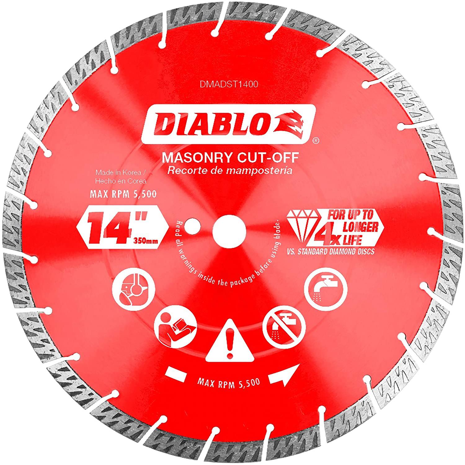 Diablo 14 in. D X 1 in. Diamond Turbo Rim Masonry Cut-Off Disc Uae Electronic uaeelectronic.com