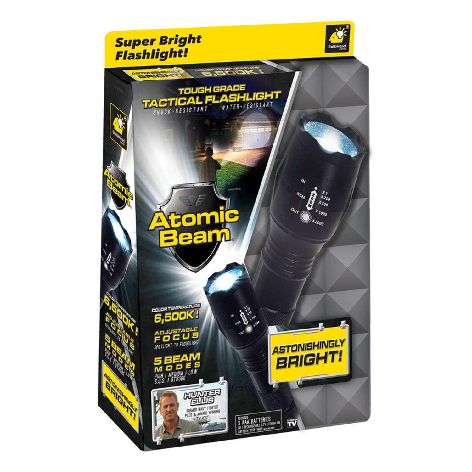 4-RECHARGEABLE BATTERY'S & 2-CHARGERS FOR ATOMIC BEAM USA FLASHLIGHT 