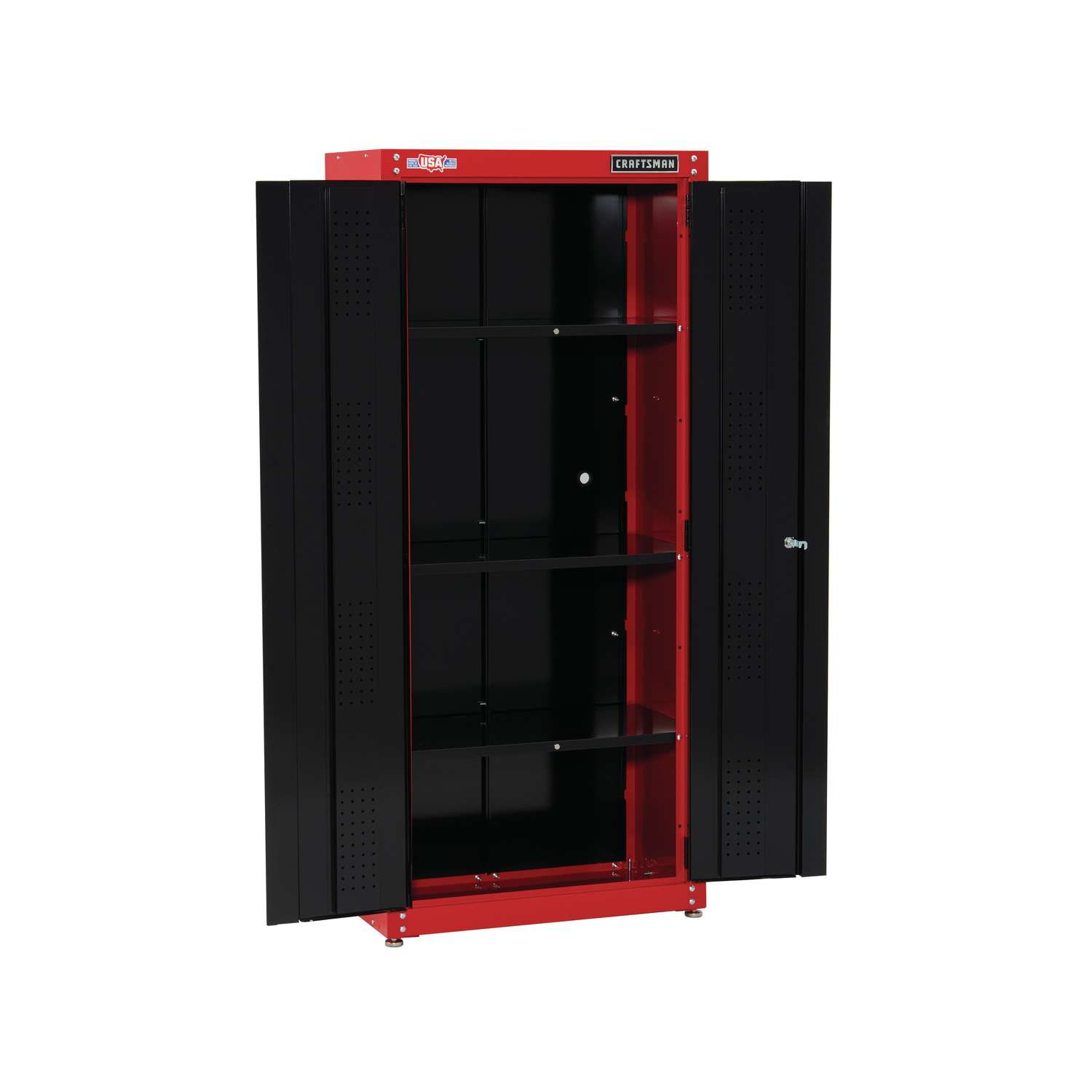 Craftsman 74 in. H x 32 in. W x 18 in. D Black/Red Steel Storage