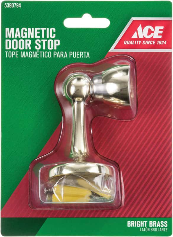 Ace Metal Bright Gold Door Stop Mounts to door Ace Hardware