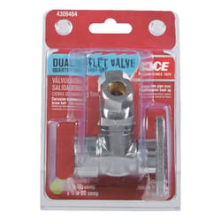 Ace FIP T Compression Brass Dual Shut-Off Valve