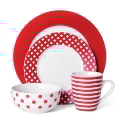 Pfaltzgraff Red Stoneware Kenna Dinnerware Set 16 pc