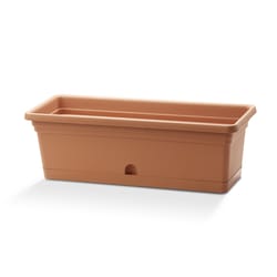 Crescent Garden Emma 6 in. H X 24 in. W X 8 in. D PP Plastic Planter Terracotta