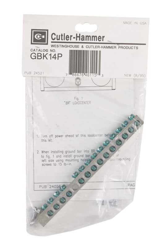Eaton Cutler-Hammer 0 amps N/A V 14 space 14 circuits Bolt-On Mount Ground  Bar Kit - Ace Hardware