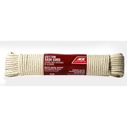 SecureLine Lehigh 7/32 in. D X 100 ft. L White Solid Braided Cotton Sash Cord SecureLine Lehigh 7/32 in. D X 100 ft. L White Solid Braided Cotton Sash Cord