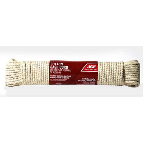 Ace 1/4 in. D X 100 ft. L White Solid Braided Nylon Rope