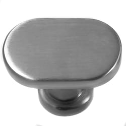 MNG Hardware Aspen Oval Cabinet Knob 7/8 in. D Satin Nickel 1 pk