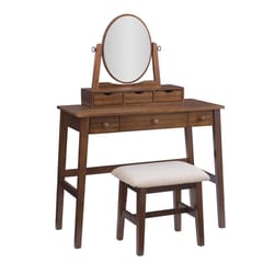 Linon Home Decor Devonwood Traditional 17 in. W X 39 in. L Rectangular Vanity Table Set