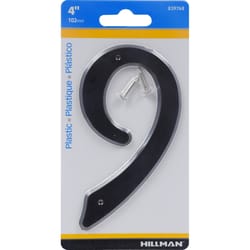 Hillman 4 in. Black Plastic Nail-On Number 9 1 pc
