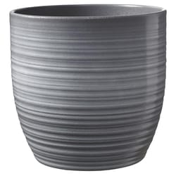 SK Pottery 9.1 in. H X 9.4 in. D Clay Bergamo Ceramic Pot Light Gray