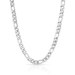Montana Silversmiths Men's Figaro Chain Silver Necklace Stainless Steel Water Resistant