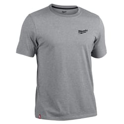 Milwaukee XL Short Sleeve Men's Crew Neck Gray Hybrid Work Tee Shirt