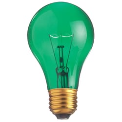 Satco 25 W A19 A-Line Incandescent Bulb E26 (Medium) Green 1 pk