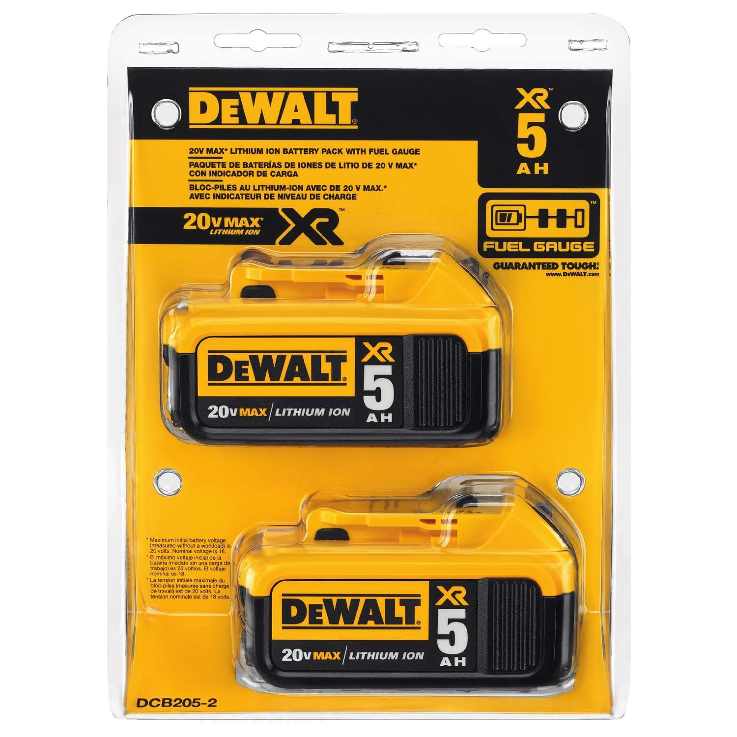 DeWalt 20V MAX XR 20 volt 5 amps LithiumIon Battery Combo Pack 2 pc