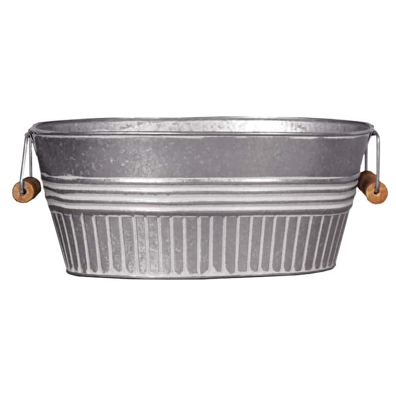 Robert Allen 6 in. H x 9 in. W Metal Planter Galvanized Ace Hardware