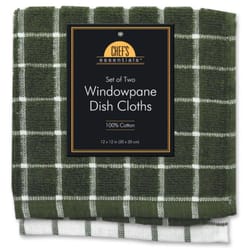 Kane Home Sage/White Cotton Windowpane Dish Towel Set 2 pk