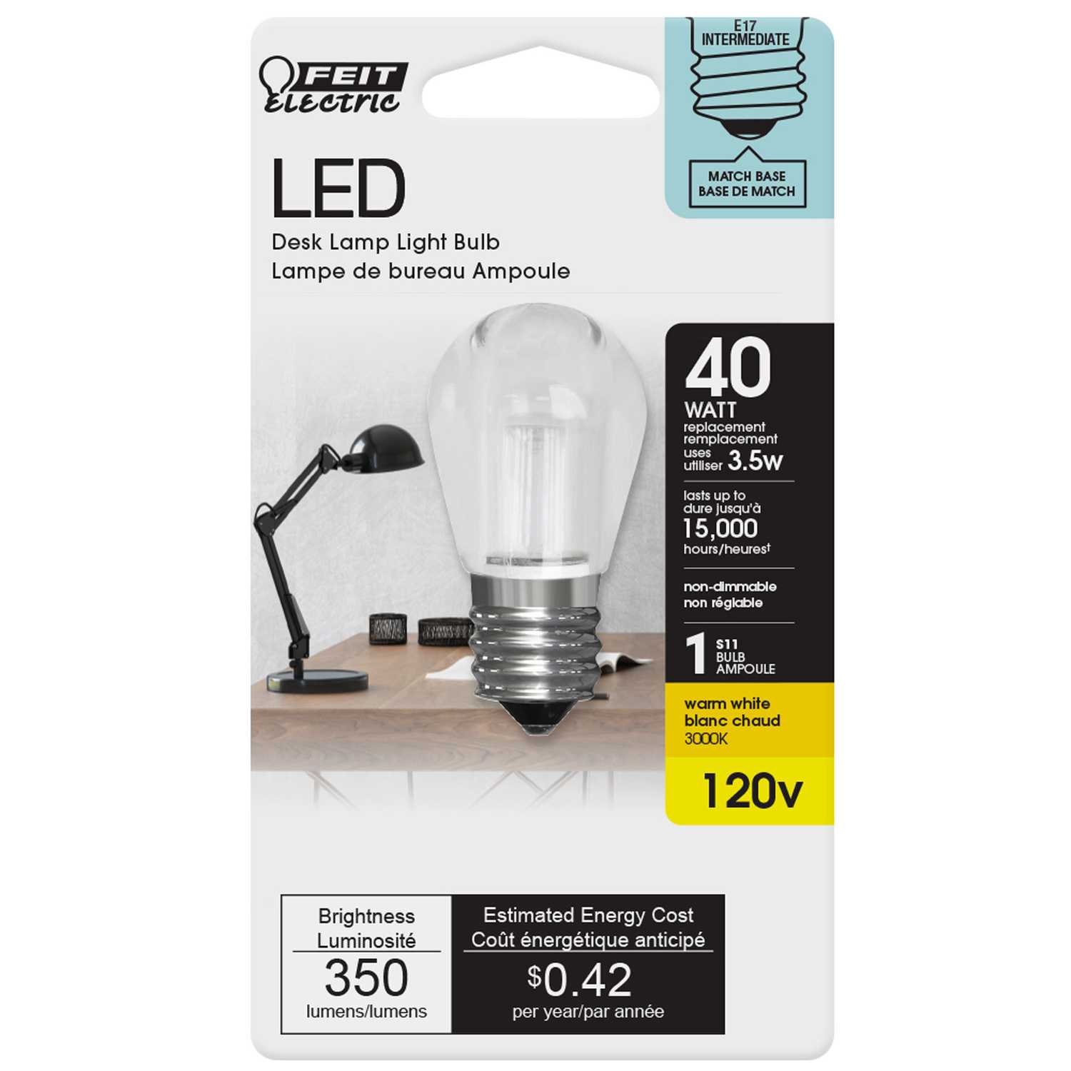 FEIT Electric S11 E17 (Intermediate) LED Bulb Warm White 40 Watt