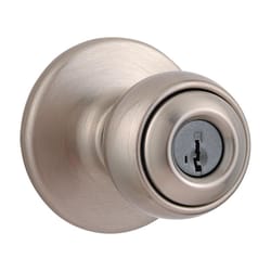 Kwikset Polo Satin Nickel Entry Knobs 1-3/4 in.