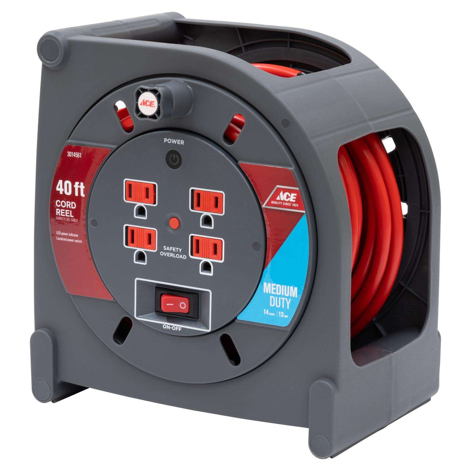 auto locking retractable cord reel for hair dryer