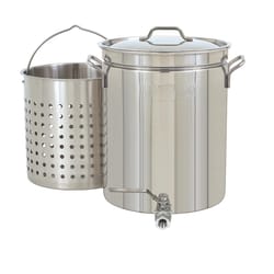 Bayou Classic Stainless Steel Grill Stockpot with Basket 40 qt 13.6 in. L X 13.6 in. W 1 pk