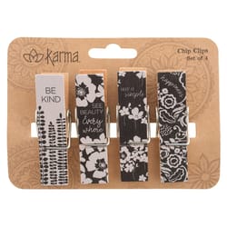 Karma Multicolored Wood Bag Clips