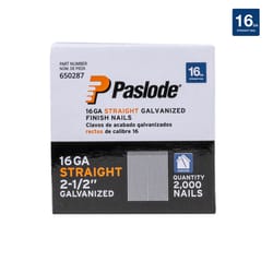 Paslode 2-1/2 in. L X 16 Ga. Straight Strip Galvanized Finish Nails 2,000 pk