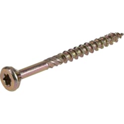 HILLMAN Power Pro No. 8 X 2 in. L Star Yellow Zinc Coarse Wood Screws 141 pk