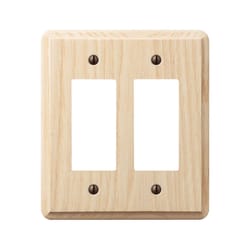 Amerelle Contemporary Unfinished Beige 2 gang Wood Decorator Wall Plate 1 pk