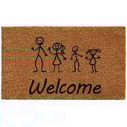 Calloway Mills 1.5 ft. W X 2.5 ft. L Black/Brown Coir Door Mat