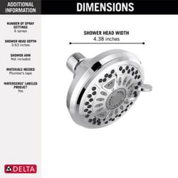 Delta Chrome 6 settings Showerhead 1.75 gpm