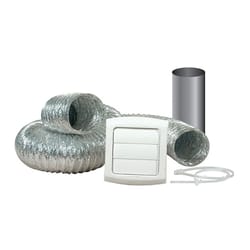 Dundas Jafine ProVent 4 in. D Silver/White Aluminum/Plastic Dryer Vent Kit