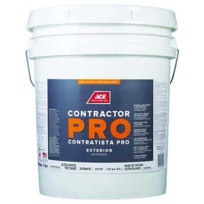 Ace Contractor Pro Semi-Gloss Tint Base Ultra White Base Paint Exterior ...