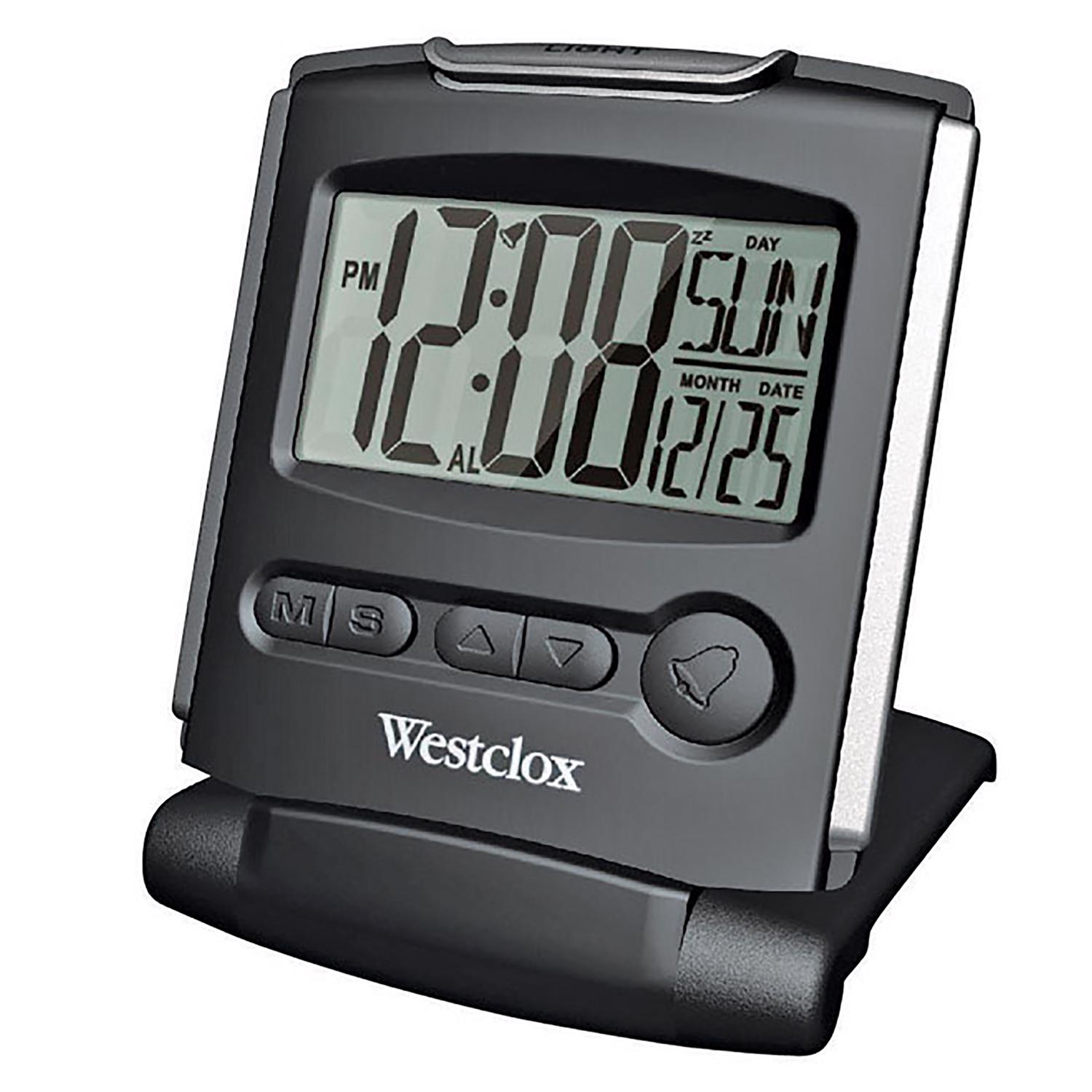 Photos - Other interior and decor Westclox Black Travel Alarm Clock LCD 72028