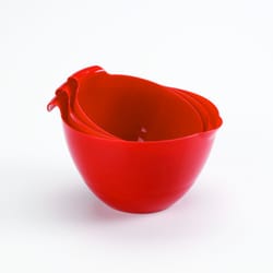 Linden Sweden 2.5 qt Polypropylene Red Mixing Bowl Set 3 pc