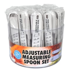 R&M International Corp White Plastic Adjustable Measuring Spoons